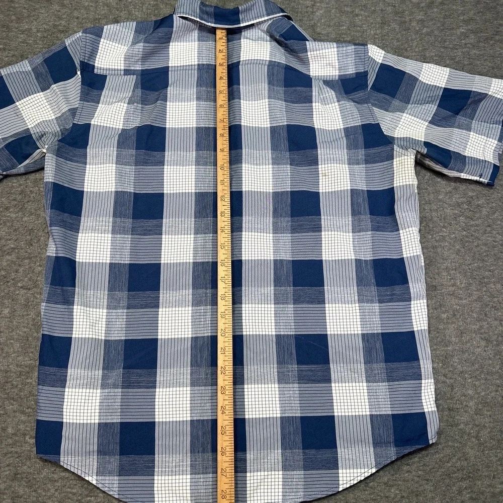 Orvis Shirt Mens Large Blue Plaid Casual Outdoor Relaxed Travel Fishing Hiking